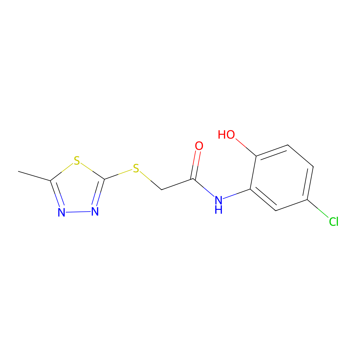 N-(5-chloro-2-hydroxyphenyl)-2-[(5-methyl-1,3,4-thiadiazol-2-yl)sulfanyl]acetamide molecular structure, CAS 833432-37-4