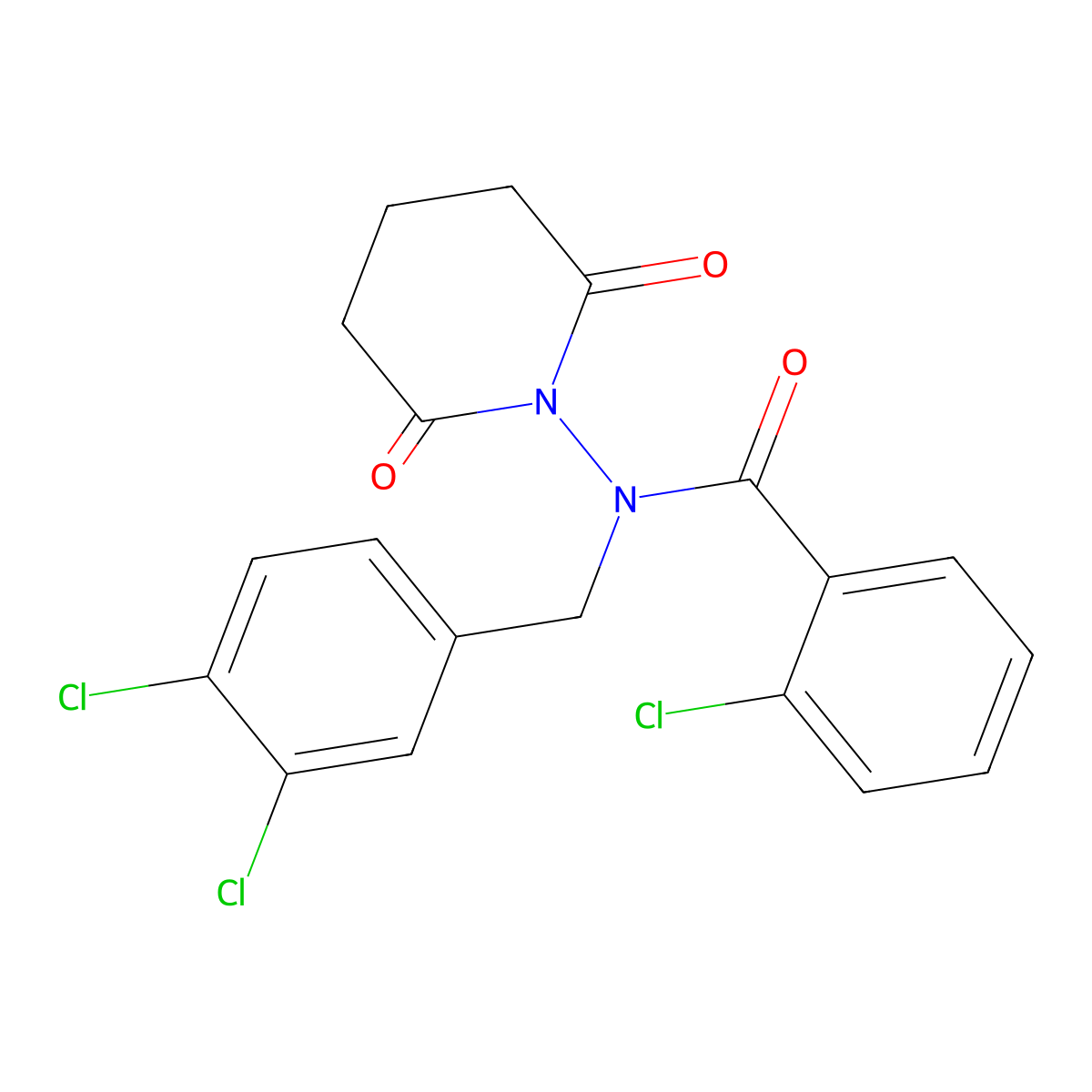 2-chloro-N-[(3,4-dichlorophenyl)methyl]-N-(2,6-dioxopiperidin-1-yl)benzamide molecular structure, CAS 833432-73-8