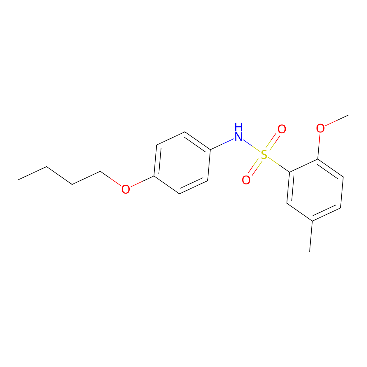 N-(4-butoxyphenyl)-2-methoxy-5-methylbenzene-1-sulfonamide molecular structure, CAS 833432-83-0