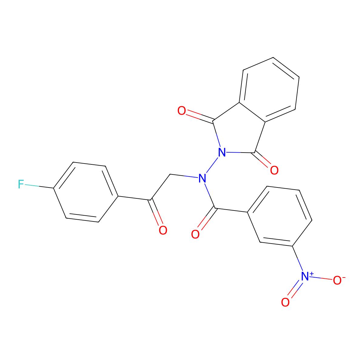 N-(1,3-dioxoisoindol-2-yl)-N-[2-(4-fluorophenyl)-2-oxoethyl]-3-nitrobenzamide molecular structure, CAS 833433-12-8