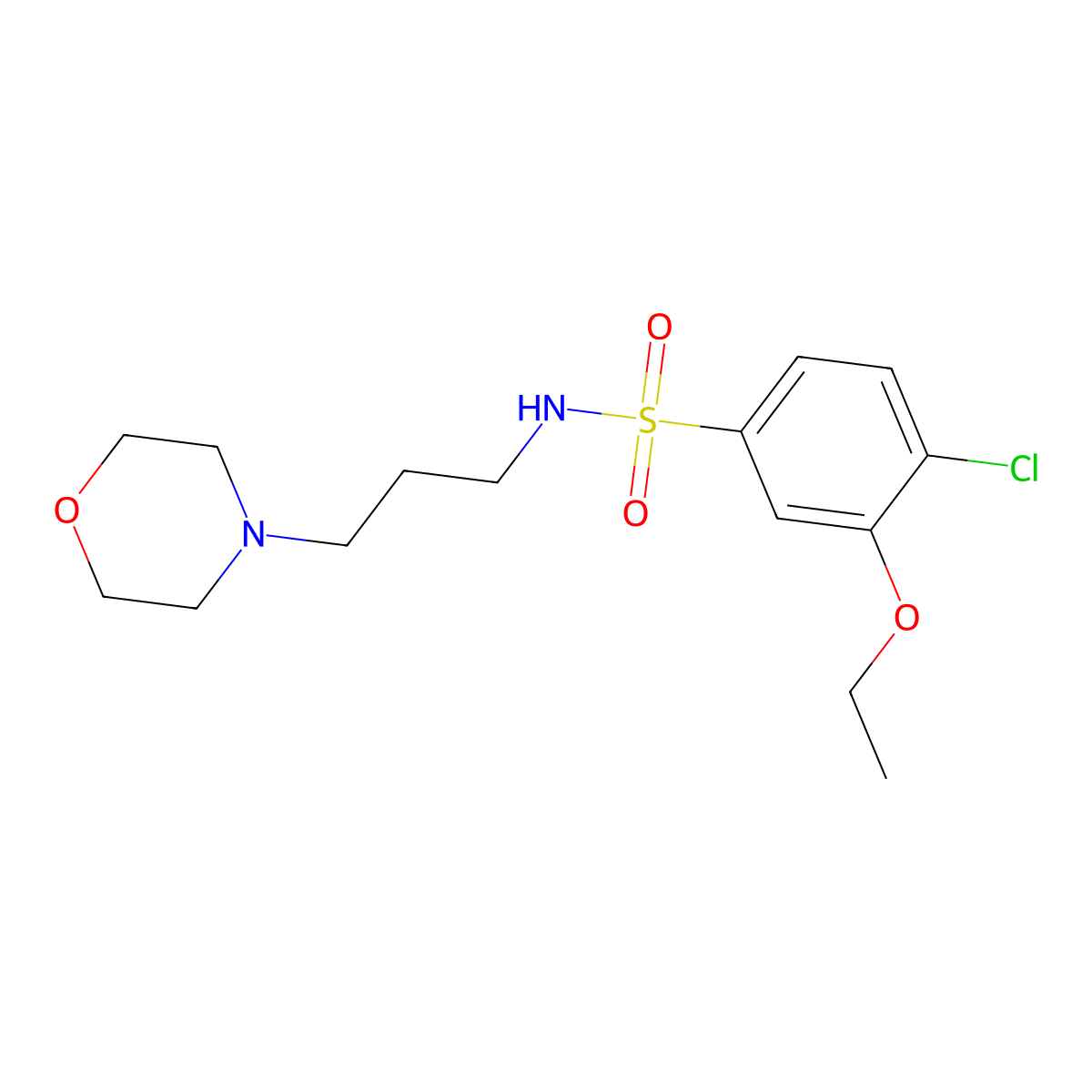 4-chloro-3-ethoxy-N-(3-morpholinopropyl)benzenesulfonamide molecular structure, CAS 833433-16-2