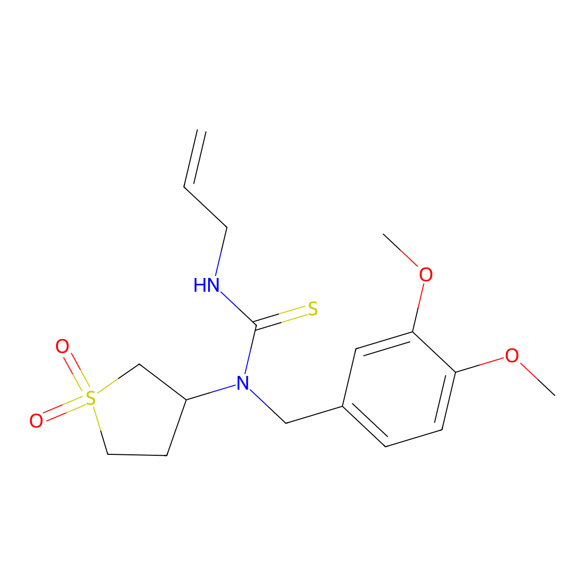 1-[(3,4-Dimethoxyphenyl)methyl]-1-(1,1-dioxothiolan-3-yl)-3-prop-2-enylthiourea molecular structure, CAS 833433-18-4