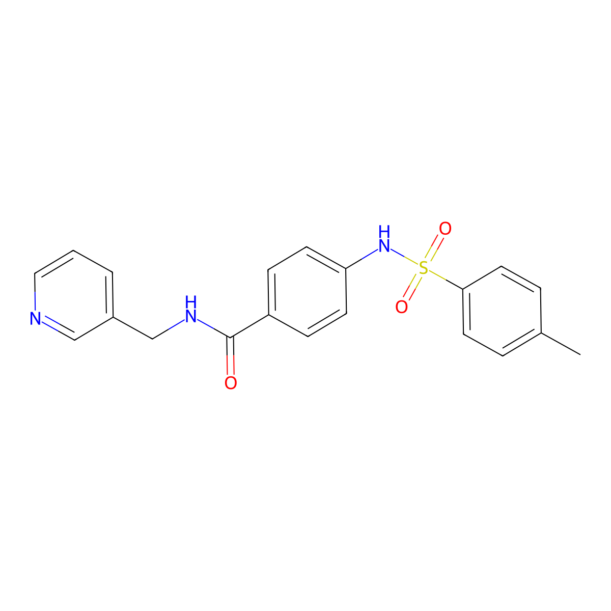 4-[(4-methylphenyl)sulfonylamino]-N-(pyridin-3-ylmethyl)benzamide molecular structure, CAS 833433-30-0