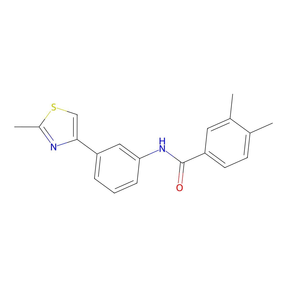 3,4-dimethyl-N-[3-(2-methyl-1,3-thiazol-4-yl)phenyl]benzamide molecular structure, CAS 833433-47-9