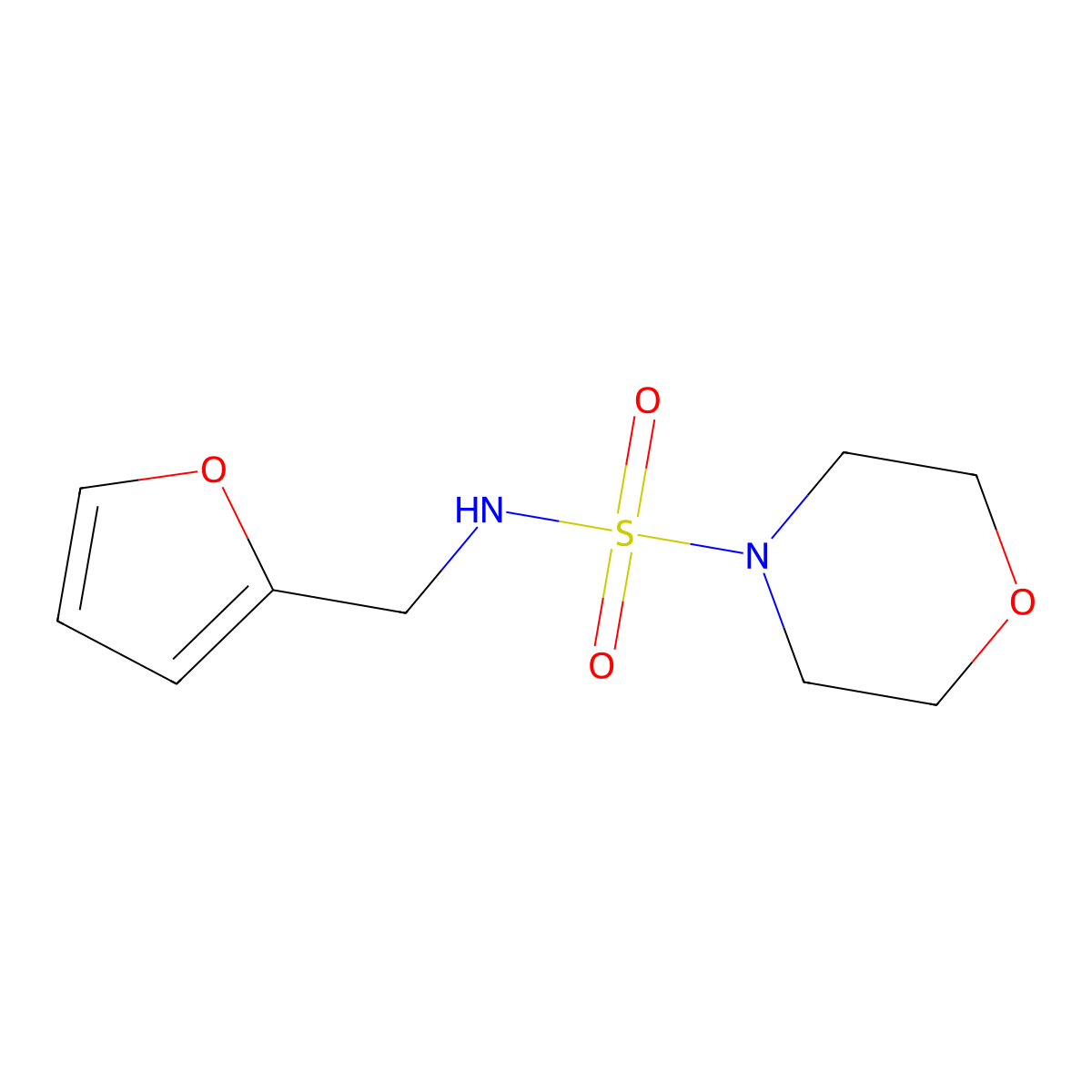 N-(furan-2-ylmethyl)morpholine-4-sulfonamide molecular structure, CAS 833433-60-6