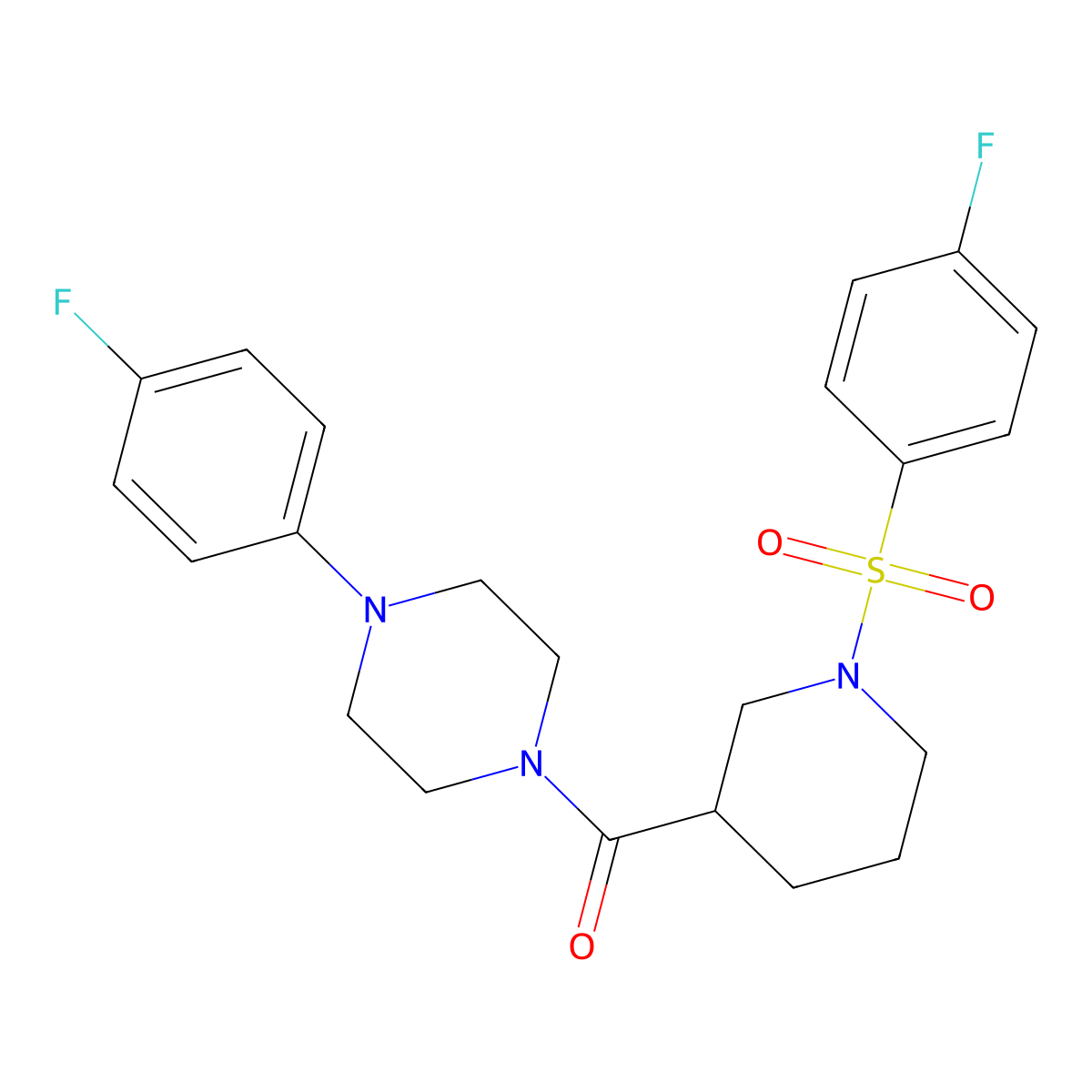 [4-(4-Fluorophenyl)piperazin-1-yl]-[1-(4-fluorophenyl)sulfonylpiperidin-3-yl]methanone molecular structure, CAS 833433-70-8
