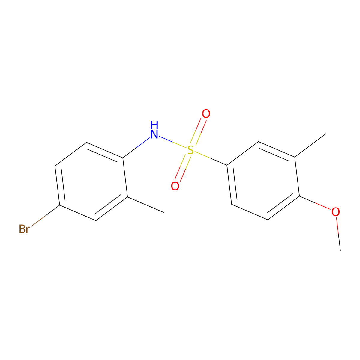 N-(4-bromo-2-methylphenyl)-4-methoxy-3-methylbenzenesulfonamide molecular structure, CAS 833434-04-1