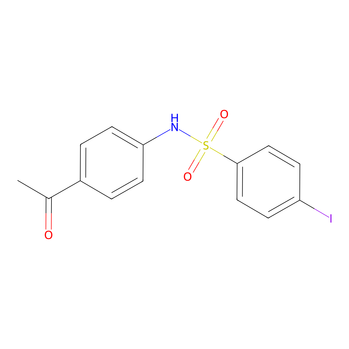 N-(4-acetylphenyl)-4-iodobenzenesulfonamide molecular structure, CAS 833434-17-6