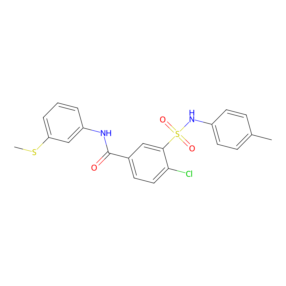 4-chloro-3-[(4-methylphenyl)sulfamoyl]-N-[3-(methylsulfanyl)phenyl]benzamide molecular structure, CAS 833435-19-1