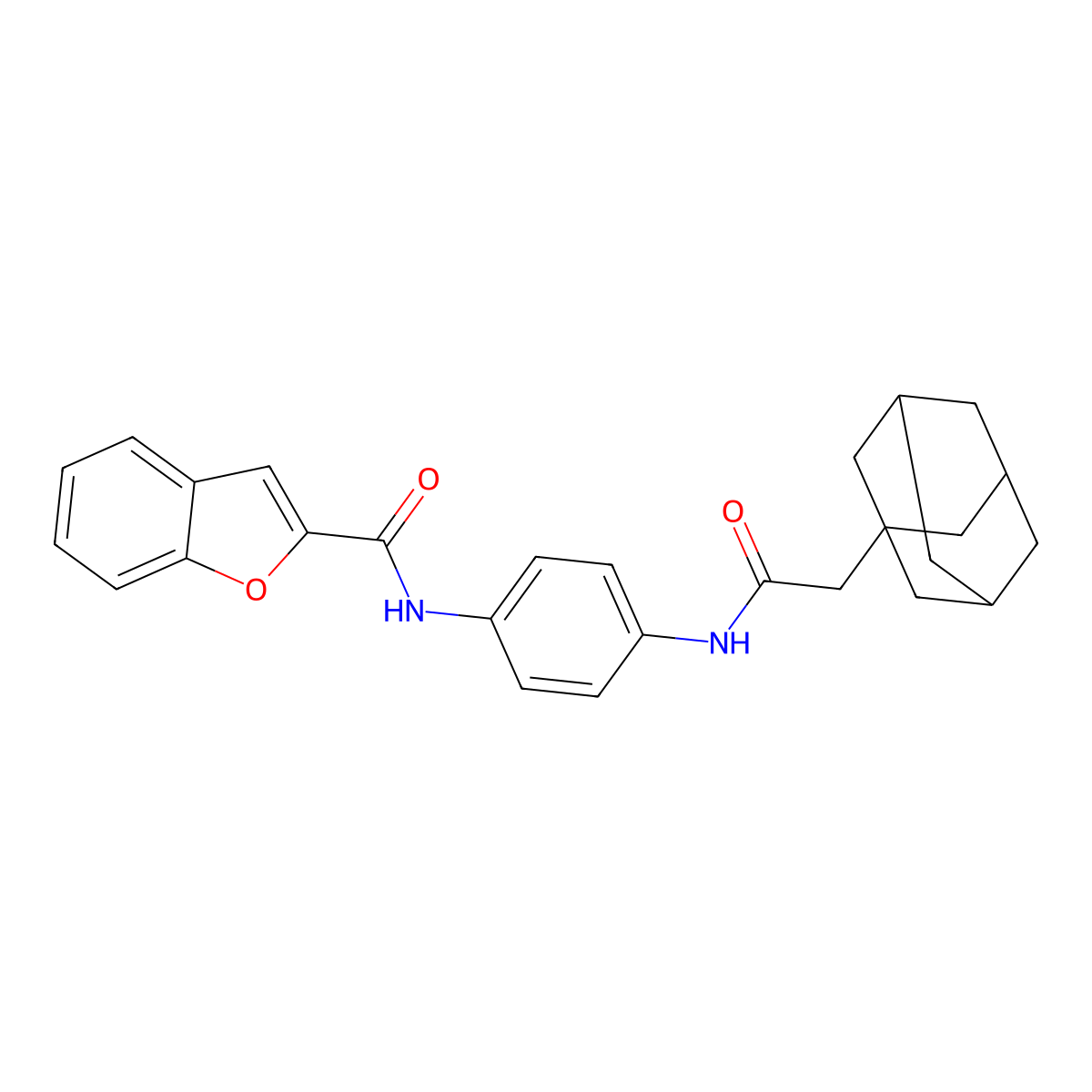 N-[4-[[2-(1-adamantyl)acetyl]amino]phenyl]-1-benzofuran-2-carboxamide molecular structure, CAS 833435-29-3