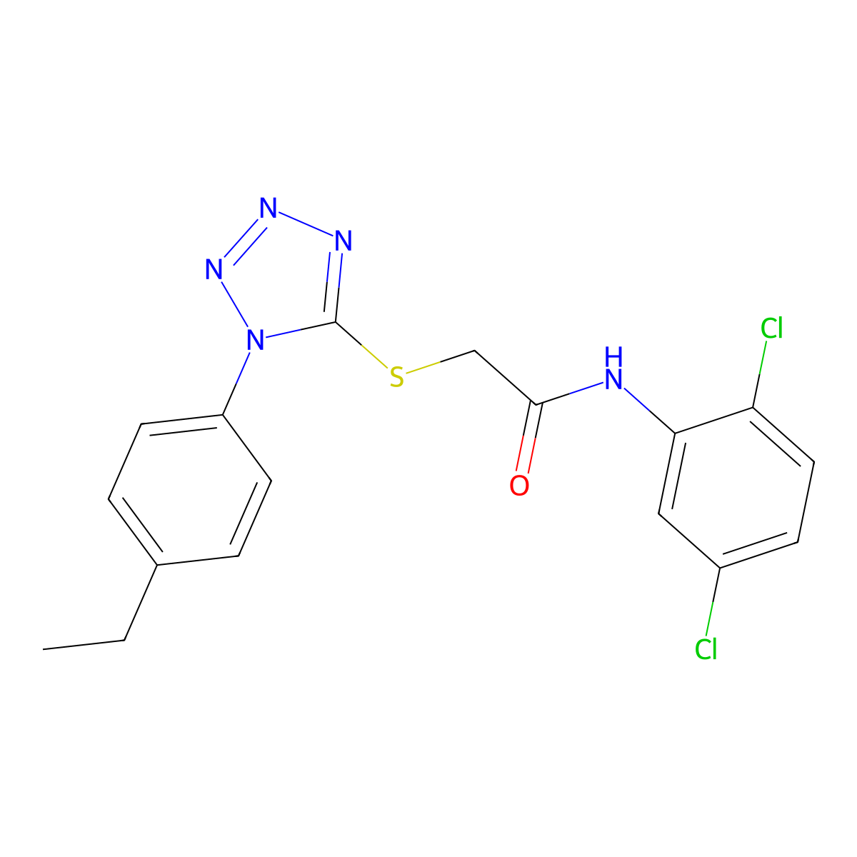 N-(2,5-dichlorophenyl)-2-[1-(4-ethylphenyl)tetrazol-5-yl]sulfanylacetamide molecular structure, CAS 833435-58-8