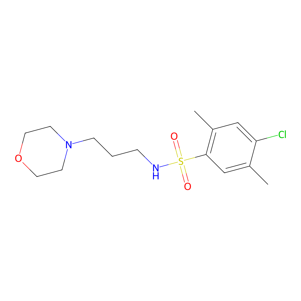 4-chloro-2,5-dimethyl-N-(3-morpholin-4-ylpropyl)benzenesulfonamide molecular structure, CAS 833435-59-9