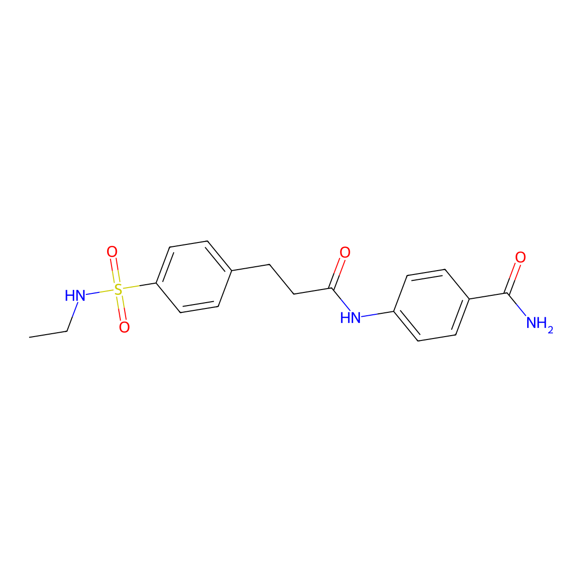 4-[3-[4-(Ethylsulfamoyl)phenyl]propanoylamino]benzamide molecular structure, CAS 833435-63-5