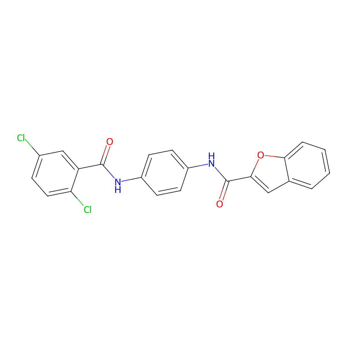 N-[4-[(2,5-dichlorobenzoyl)amino]phenyl]-1-benzofuran-2-carboxamide molecular structure, CAS 833435-64-6