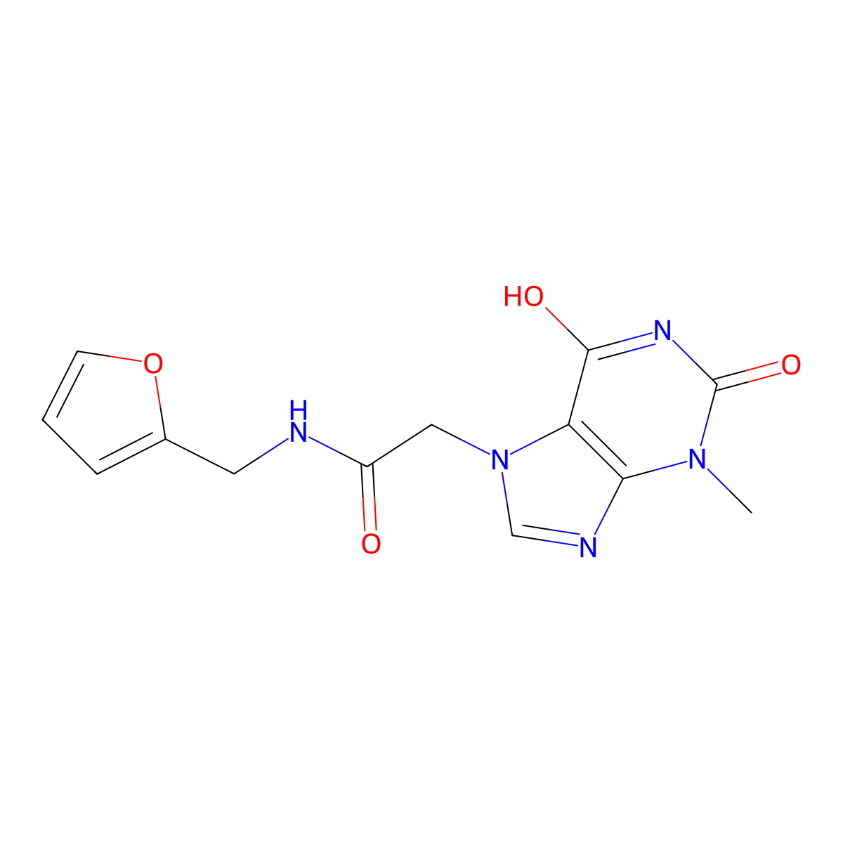 N-(furan-2-ylmethyl)-2-(3-methyl-2,6-dioxopurin-7-yl)acetamide molecular structure, CAS 833435-72-6