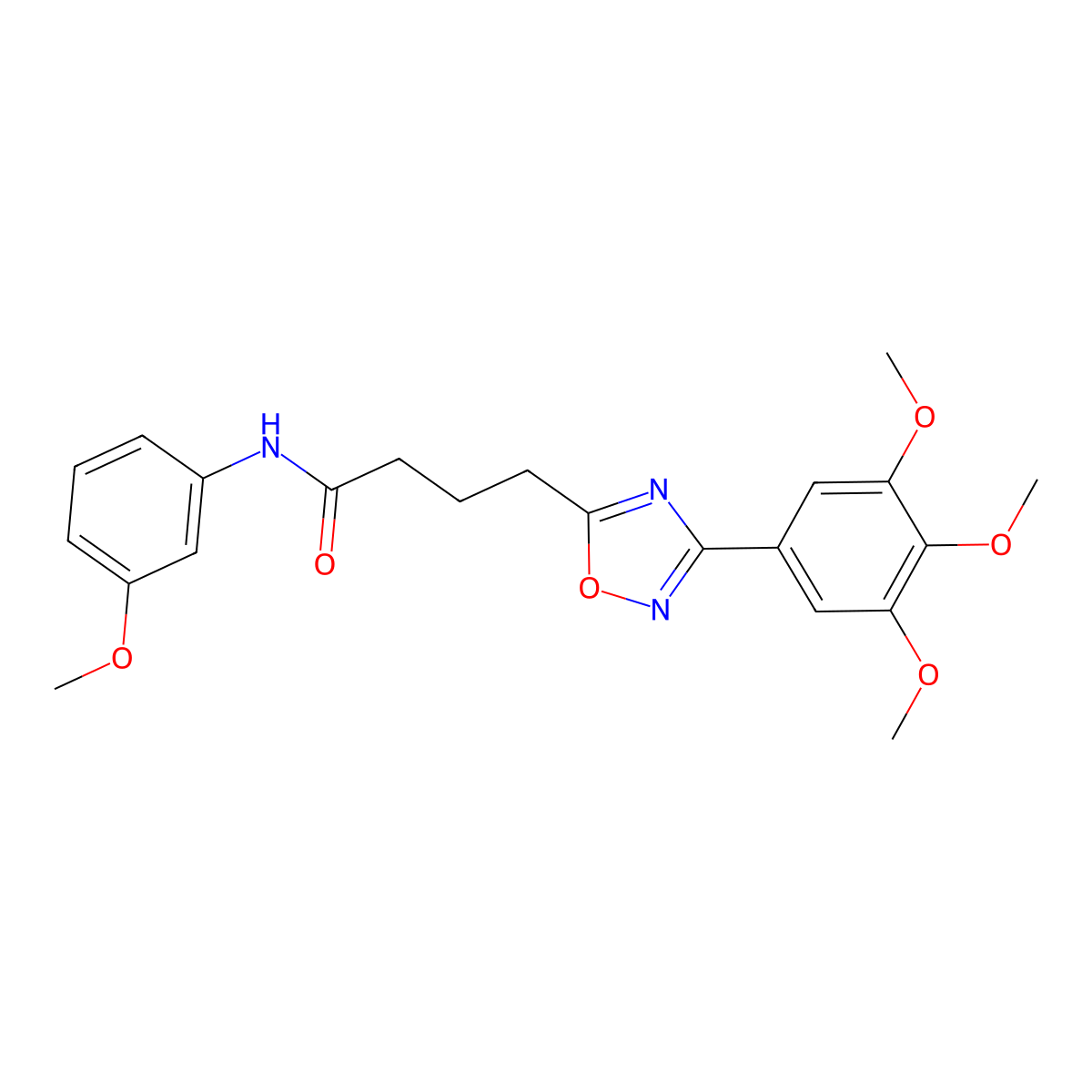N-(3-methoxyphenyl)-4-[3-(3,4,5-trimethoxyphenyl)-1,2,4-oxadiazol-5-yl]butanamide molecular structure, CAS 833435-77-1