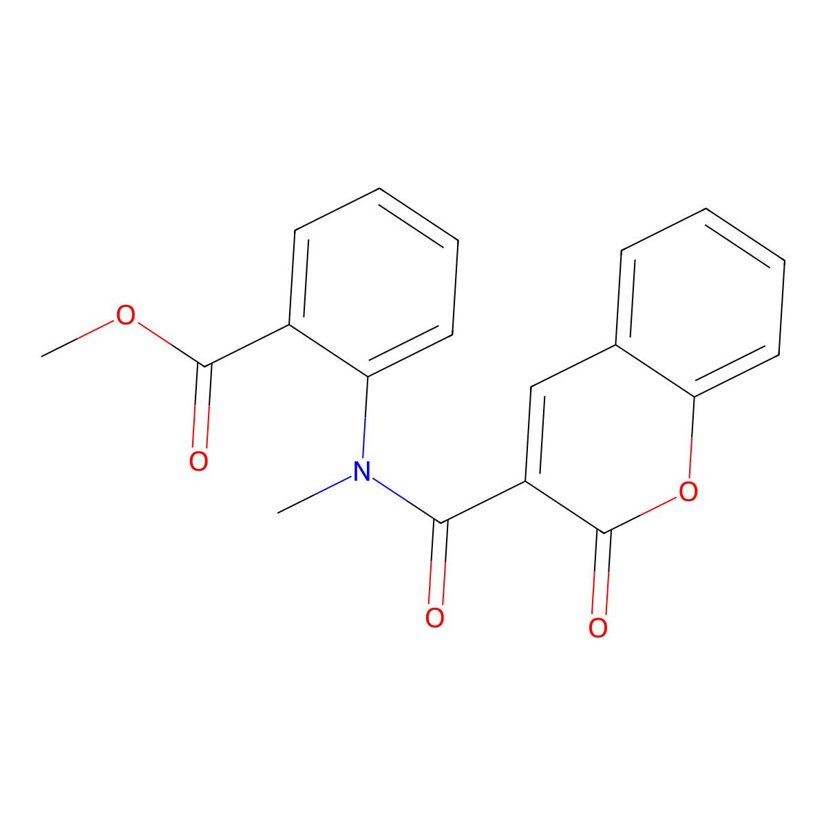 Methyl 2-[methyl-(2-oxochromene-3-carbonyl)amino]benzoate molecular structure, CAS 833436-14-9