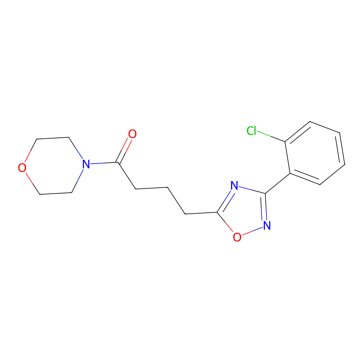 4-[3-(2-Chlorophenyl)-1,2,4-oxadiazol-5-yl]-1-morpholin-4-ylbutan-1-one molecular structure, CAS 833436-33-2