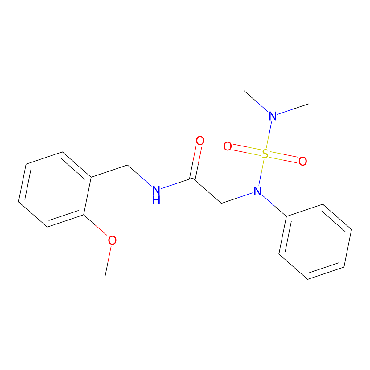 2-[N-(dimethylsulfamoyl)anilino]-N-[(2-methoxyphenyl)methyl]acetamide molecular structure, CAS 833436-73-0