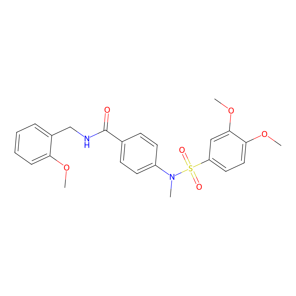 4-[(3,4-dimethoxyphenyl)sulfonyl-methylamino]-N-[(2-methoxyphenyl)methyl]benzamide molecular structure, CAS 833436-83-2