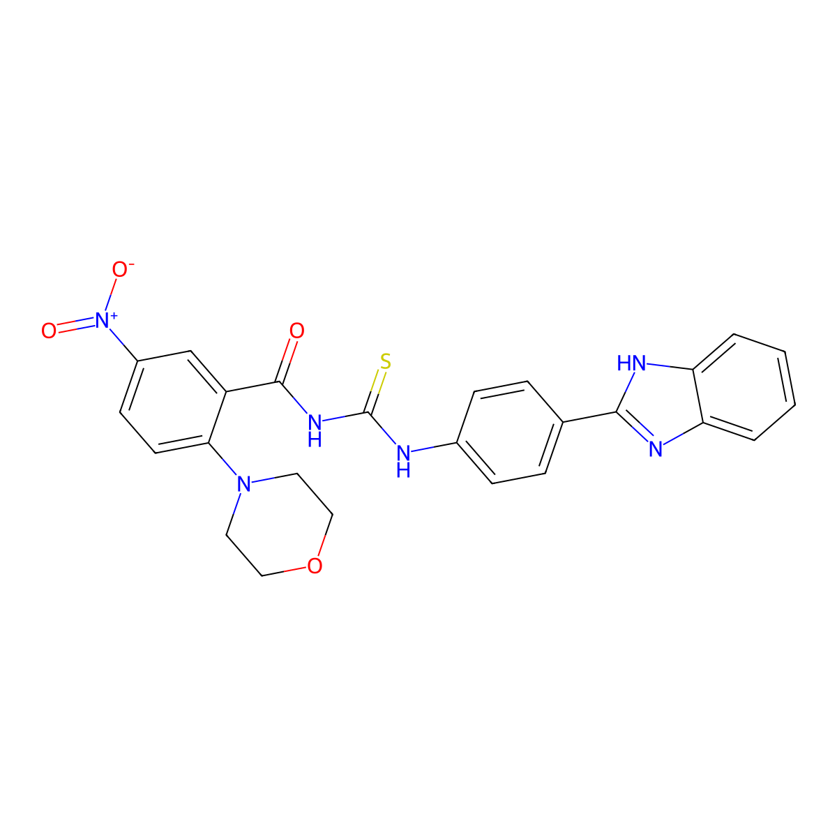 N-[[4-(1H-benzimidazol-2-yl)phenyl]carbamothioyl]-2-morpholin-4-yl-5-nitrobenzamide molecular structure, CAS 833436-90-1