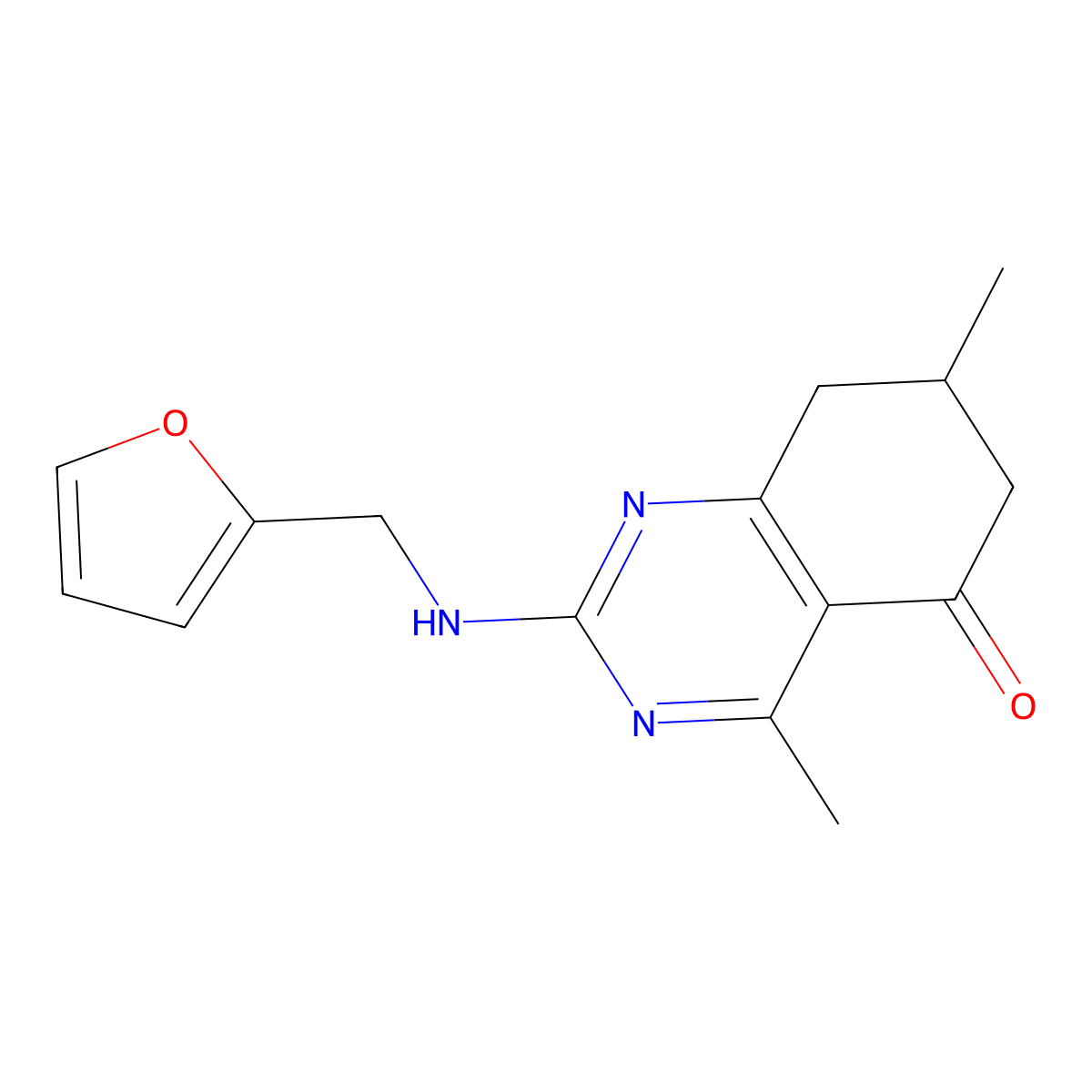 2-[(2-Furylmethyl)amino]-4,7-dimethyl-6,7,8-trihydroquinazolin-5-one molecular structure, CAS 833437-15-3