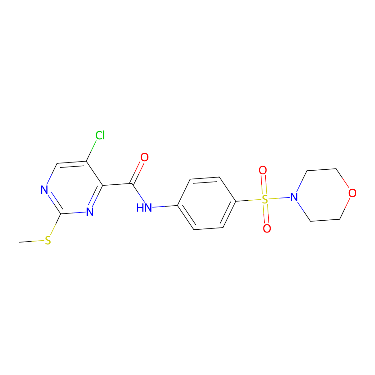 5-chloro-2-(methylthio)-N-[4-(4-morpholinylsulfonyl)phenyl]-4-pyrimidinecarboxamide molecular structure, CAS 833437-18-6