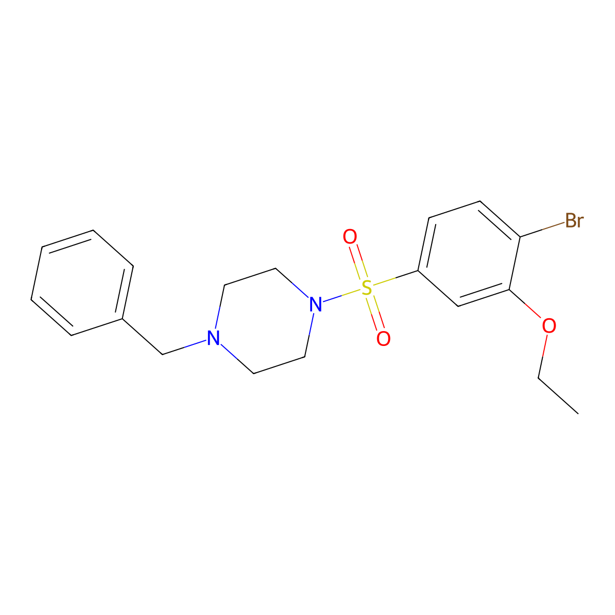 1-Benzyl-4-[(4-bromo-3-ethoxyphenyl)sulfonyl]piperazine molecular structure, CAS 833437-37-9