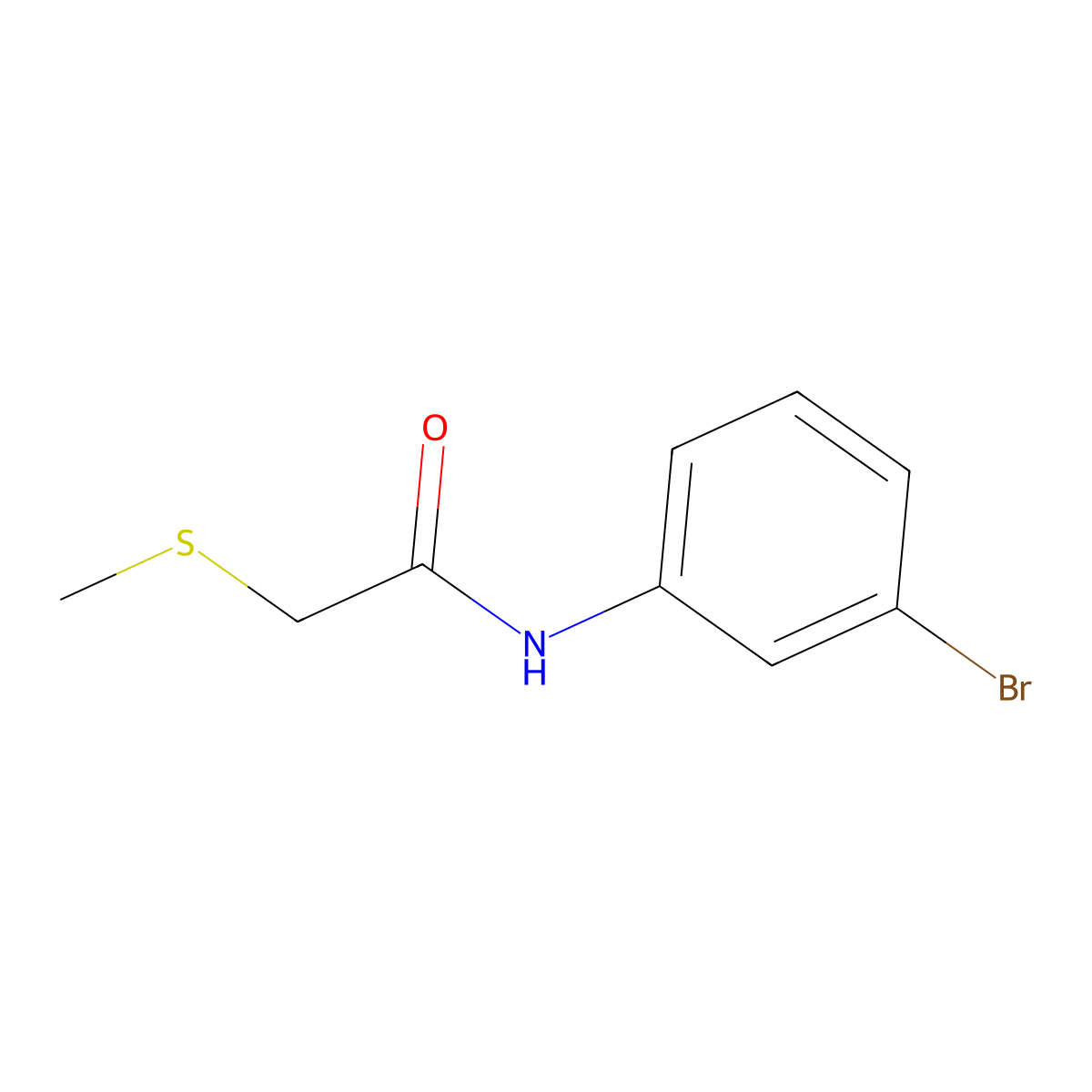 n-(3-Bromophenyl)-2-(methylthio)acetamide molecular structure, CAS 833437-45-9