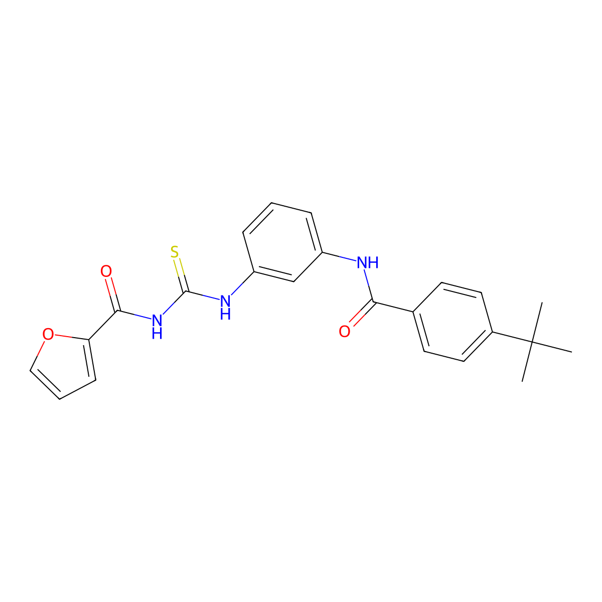 N-[[3-[(4-tert-butylbenzoyl)amino]phenyl]carbamothioyl]furan-2-carboxamide molecular structure, CAS 833437-50-6