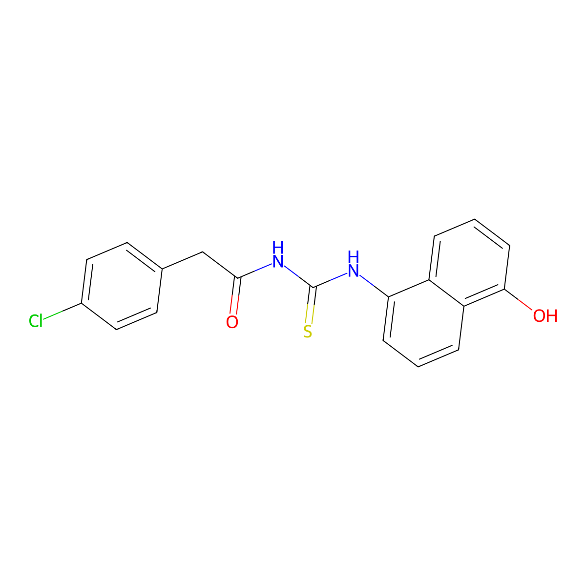 2-(4-chlorophenyl)-N-[(5-hydroxynaphthalen-1-yl)carbamothioyl]acetamide molecular structure, CAS 833437-59-5