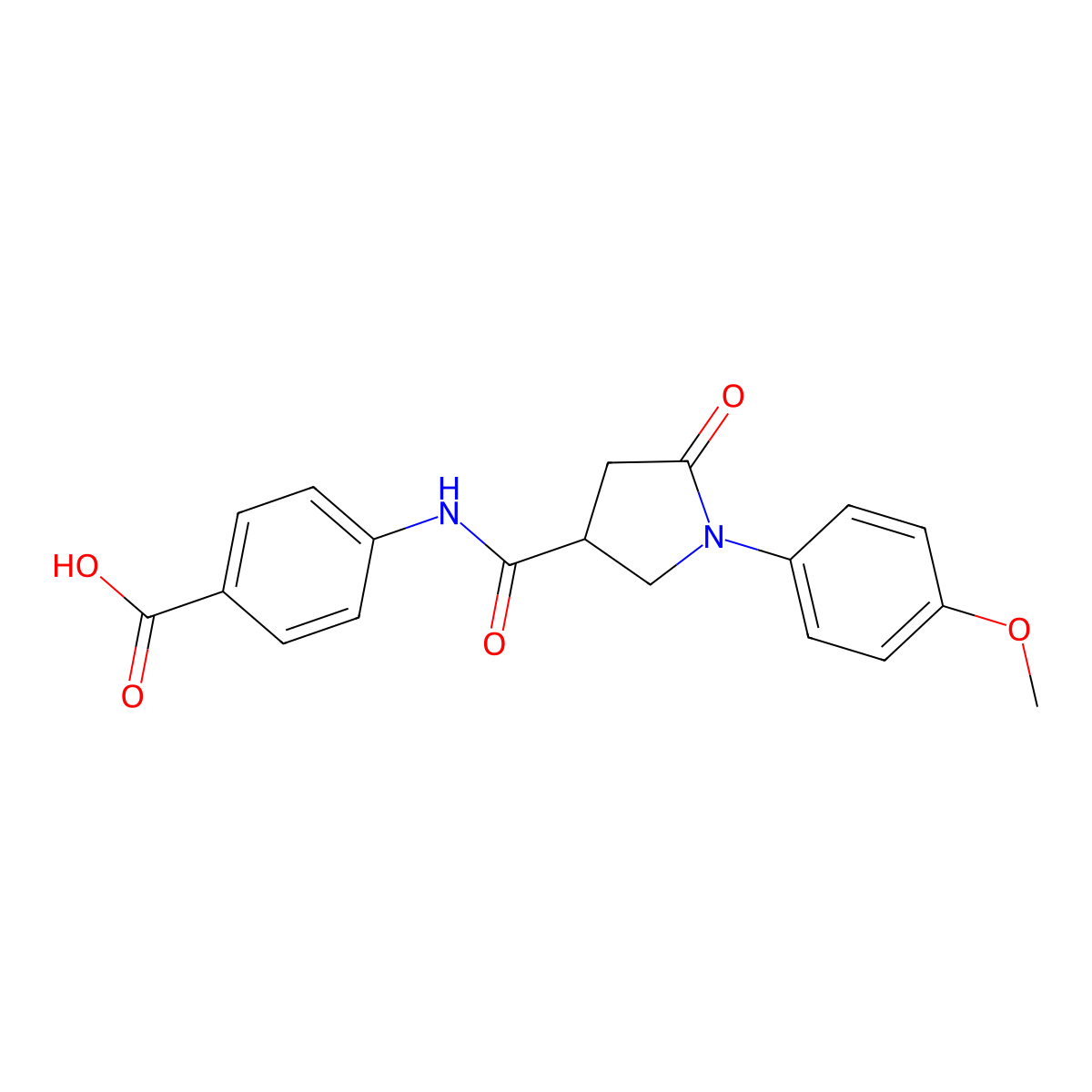 4-[1-(4-Methoxyphenyl)-5-oxopyrrolidine-3-amido]benzoic acid molecular structure, CAS 833437-63-1