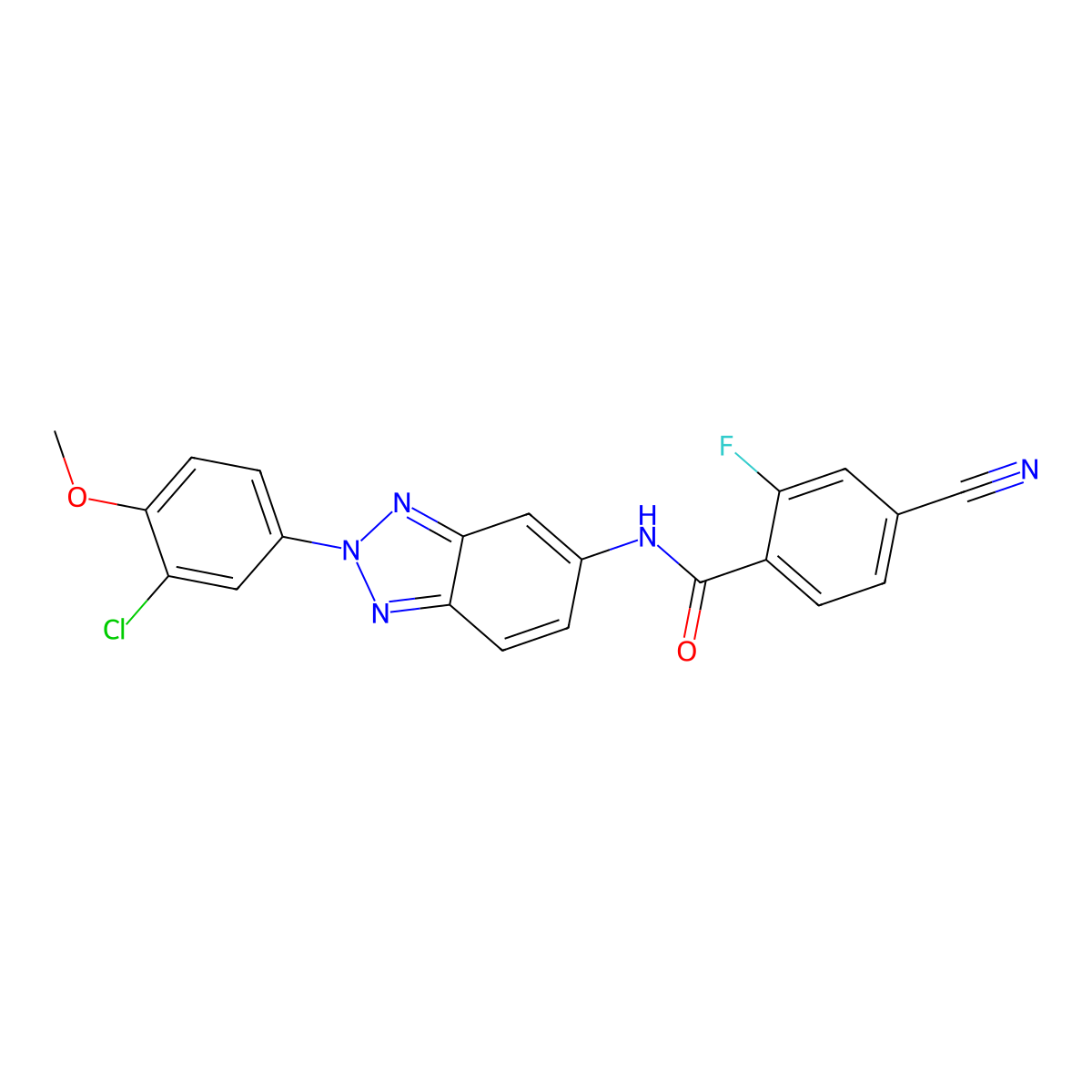 N-[2-(3-chloro-4-methoxyphenyl)-2H-benzotriazol-5-yl]-4-cyano-2-fluorobenzamide molecular structure, CAS 833437-64-2