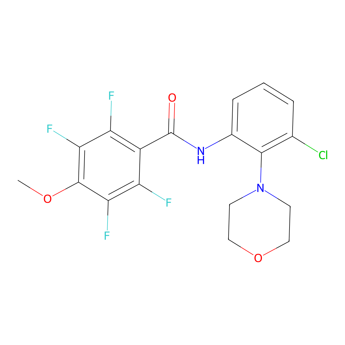 N-[3-chloro-2-(4-morpholinyl)phenyl]-2,3,5,6-tetrafluoro-4-methoxybenzamide molecular structure, CAS 833437-75-5