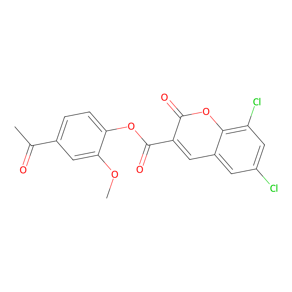4-Acetyl-2-methoxyphenyl 6,8-dichloro-2-oxochromene-3-carboxylate molecular structure, CAS 833437-82-4