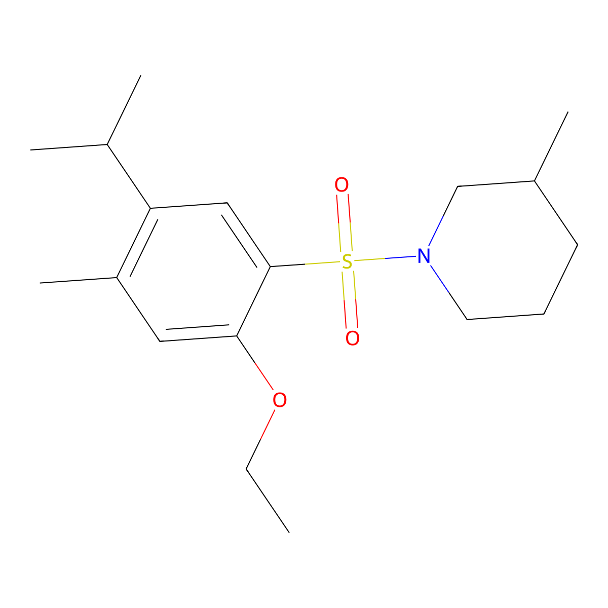 1-(2-Ethoxy-4-methyl-5-propan-2-ylphenyl)sulfonyl-3-methylpiperidine molecular structure, CAS 833437-92-6