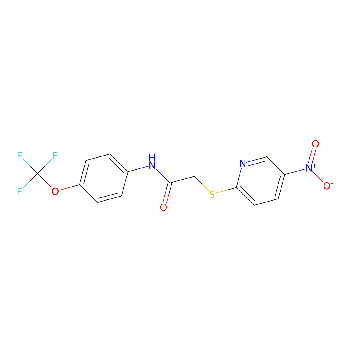 2-(5-nitropyridin-2-yl)sulfanyl-N-[4-(trifluoromethoxy)phenyl]acetamide molecular structure, CAS 833438-08-7