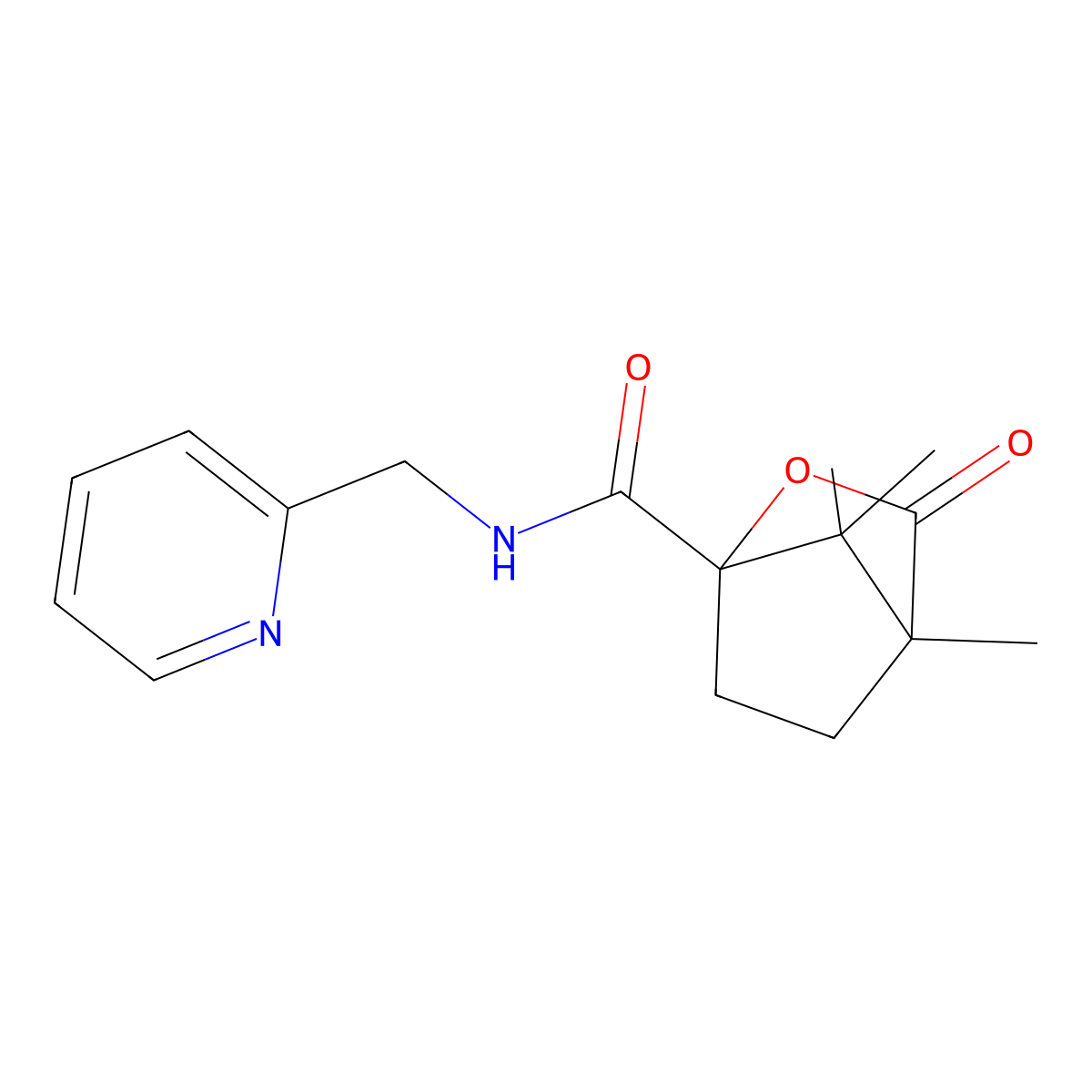 4,7,7-trimethyl-3-oxo-N-(2-pyridinylmethyl)-2-oxabicyclo[2.2.1]heptane-1-carboxamide molecular structure, CAS 833438-17-8