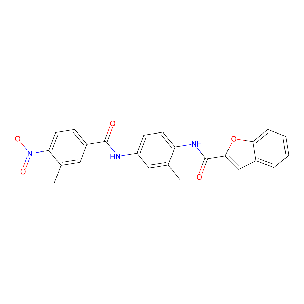 N-[2-methyl-4-[(3-methyl-4-nitrobenzoyl)amino]phenyl]-1-benzofuran-2-carboxamide molecular structure, CAS 833438-33-8