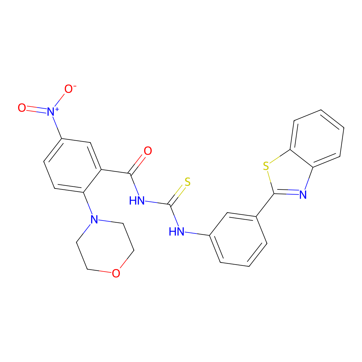N-[[3-(1,3-benzothiazol-2-yl)phenyl]carbamothioyl]-2-morpholin-4-yl-5-nitrobenzamide molecular structure, CAS 833438-51-0
