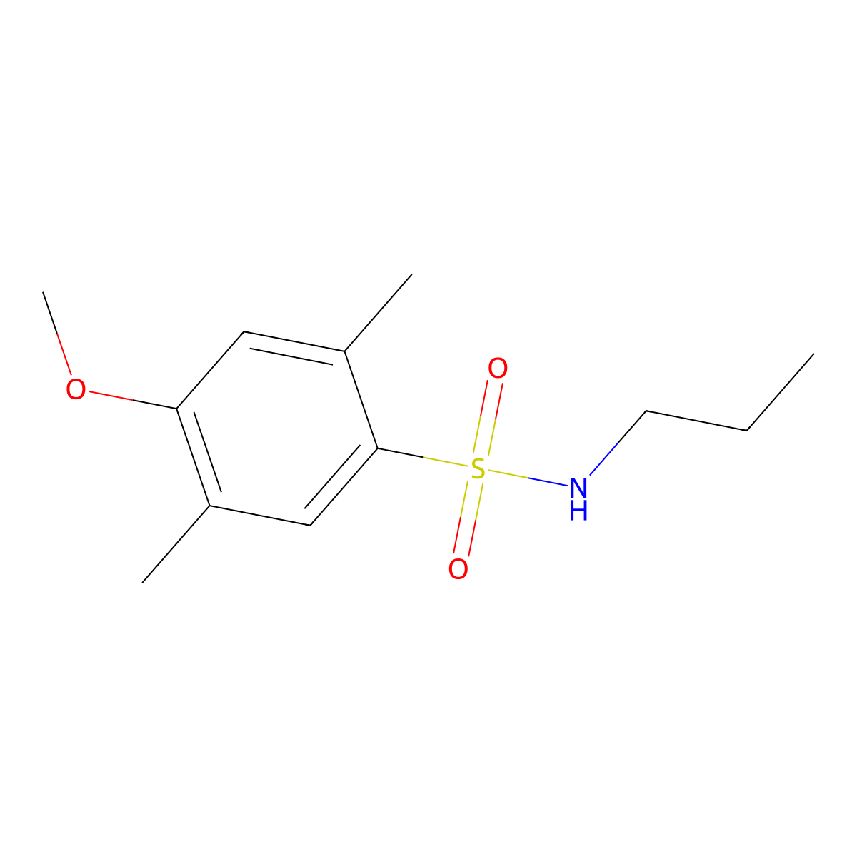 4-methoxy-2,5-dimethyl-N-propylbenzenesulfonamide molecular structure, CAS 833438-60-1