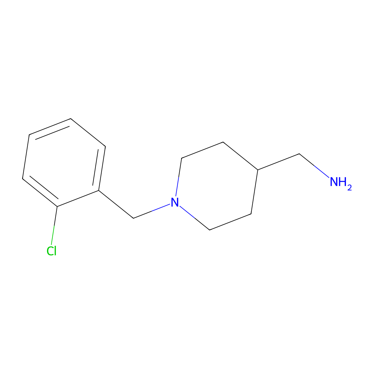 (1-(2-Chlorobenzyl)piperidin-4-yl)methanamine molecular structure, CAS 833438-87-2