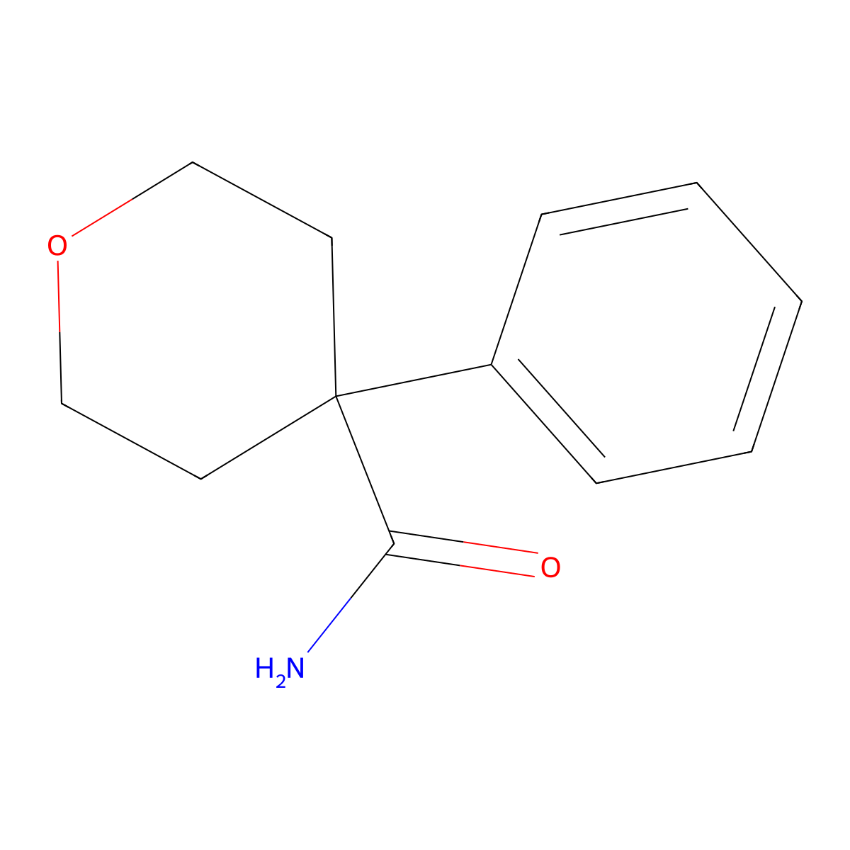 4-phenyltetrahydro-2H-pyran-4-carboxamide molecular structure, CAS 833439-14-8