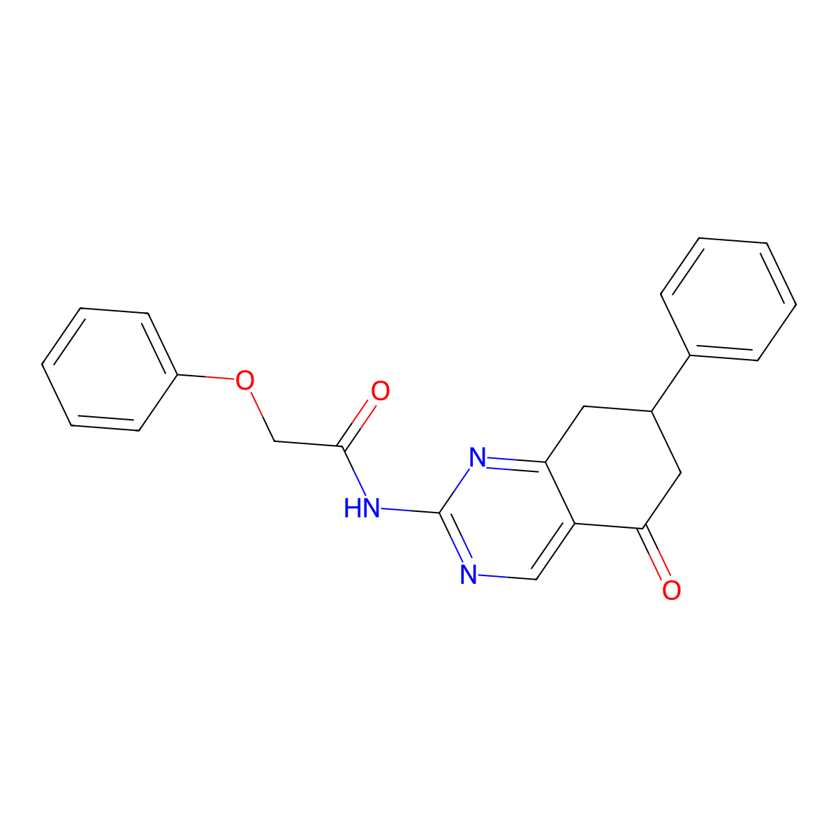 N-(5-oxo-7-phenyl-5,6,7,8-tetrahydroquinazolin-2-yl)-2-phenoxyacetamide molecular structure, CAS 833439-25-1