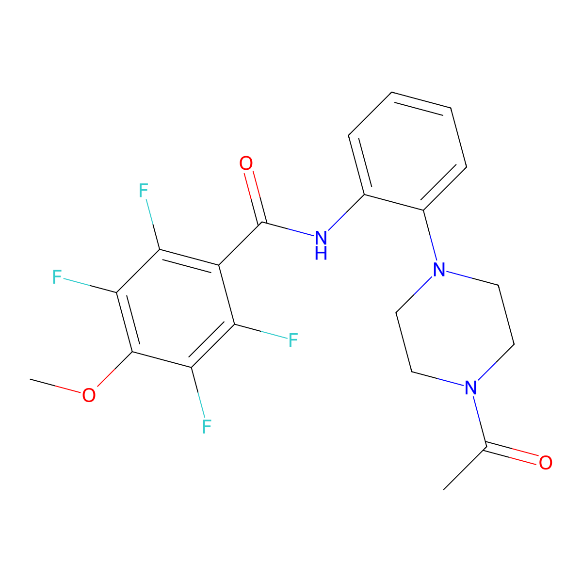 N-[2-(4-acetylpiperazin-1-yl)phenyl]-2,3,5,6-tetrafluoro-4-methoxybenzamide molecular structure, CAS 833439-42-2