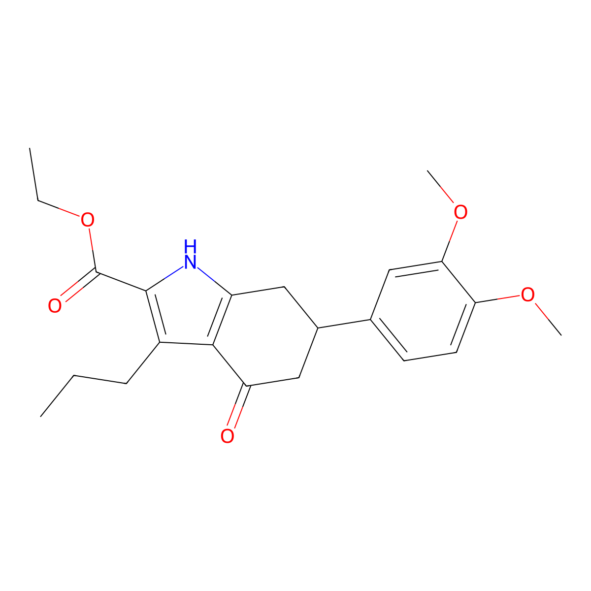 ethyl 6-(3,4-dimethoxyphenyl)-4-oxo-3-propyl-4,5,6,7-tetrahydro-1H-indole-2-carboxylate molecular structure, CAS 833439-43-3