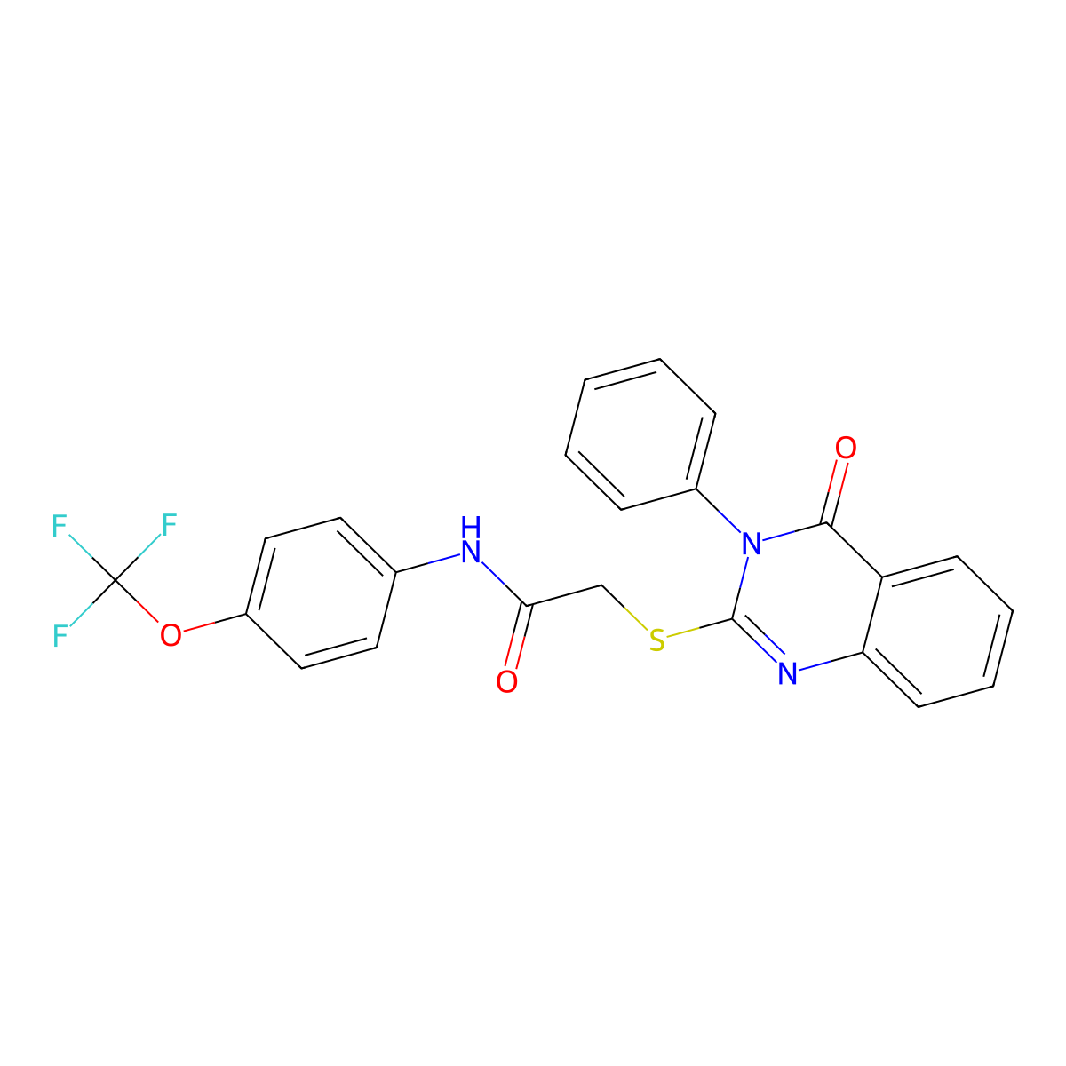 2-[(4-oxo-3-phenyl-3,4-dihydroquinazolin-2-yl)sulfanyl]-N-[4-(trifluoromethoxy)phenyl]acetamide molecular structure, CAS 833439-68-2