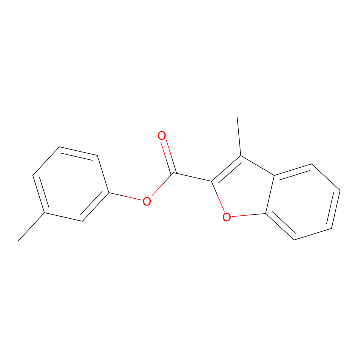 3-Methylphenyl 3-methyl-1-benzofuran-2-carboxylate molecular structure, CAS 833439-79-5