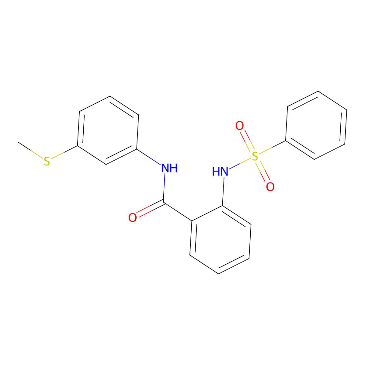 2-(benzenesulfonamido)-N-(3-methylsulfanylphenyl)benzamide molecular structure, CAS 833439-88-6