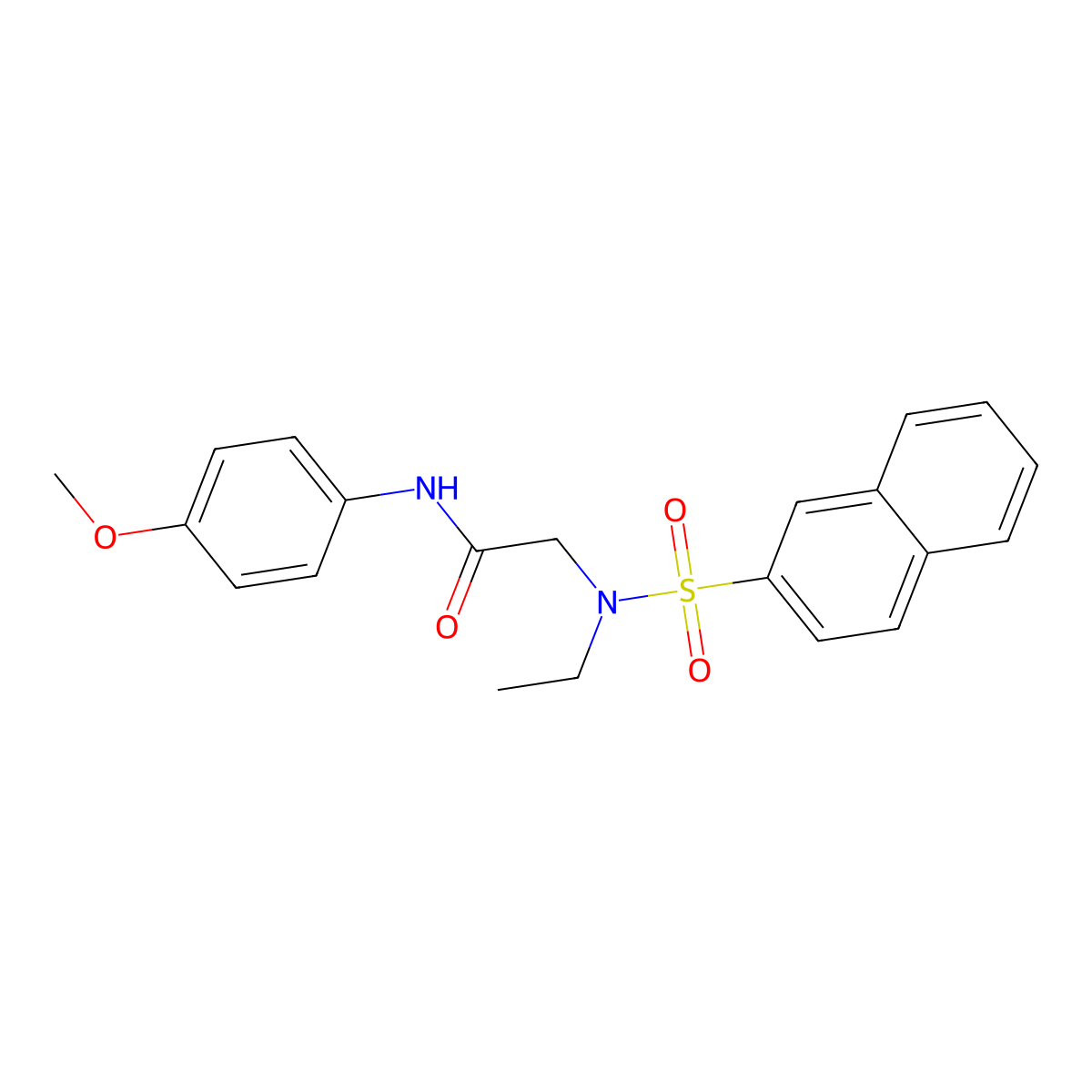 2-[ethyl(naphthalen-2-ylsulfonyl)amino]-N-(4-methoxyphenyl)acetamide molecular structure, CAS 833439-89-7